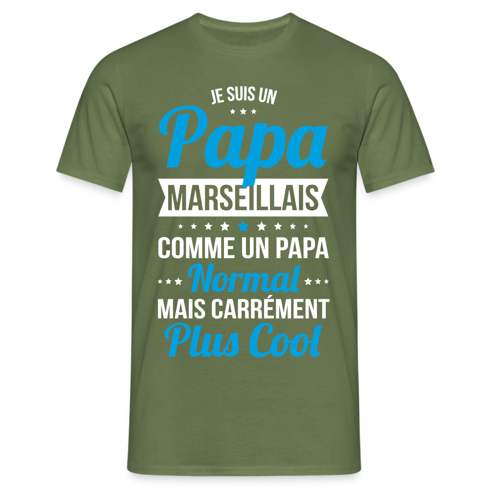 T-shirt Homme - Papa Marseillais Plus Cool - vert militaire