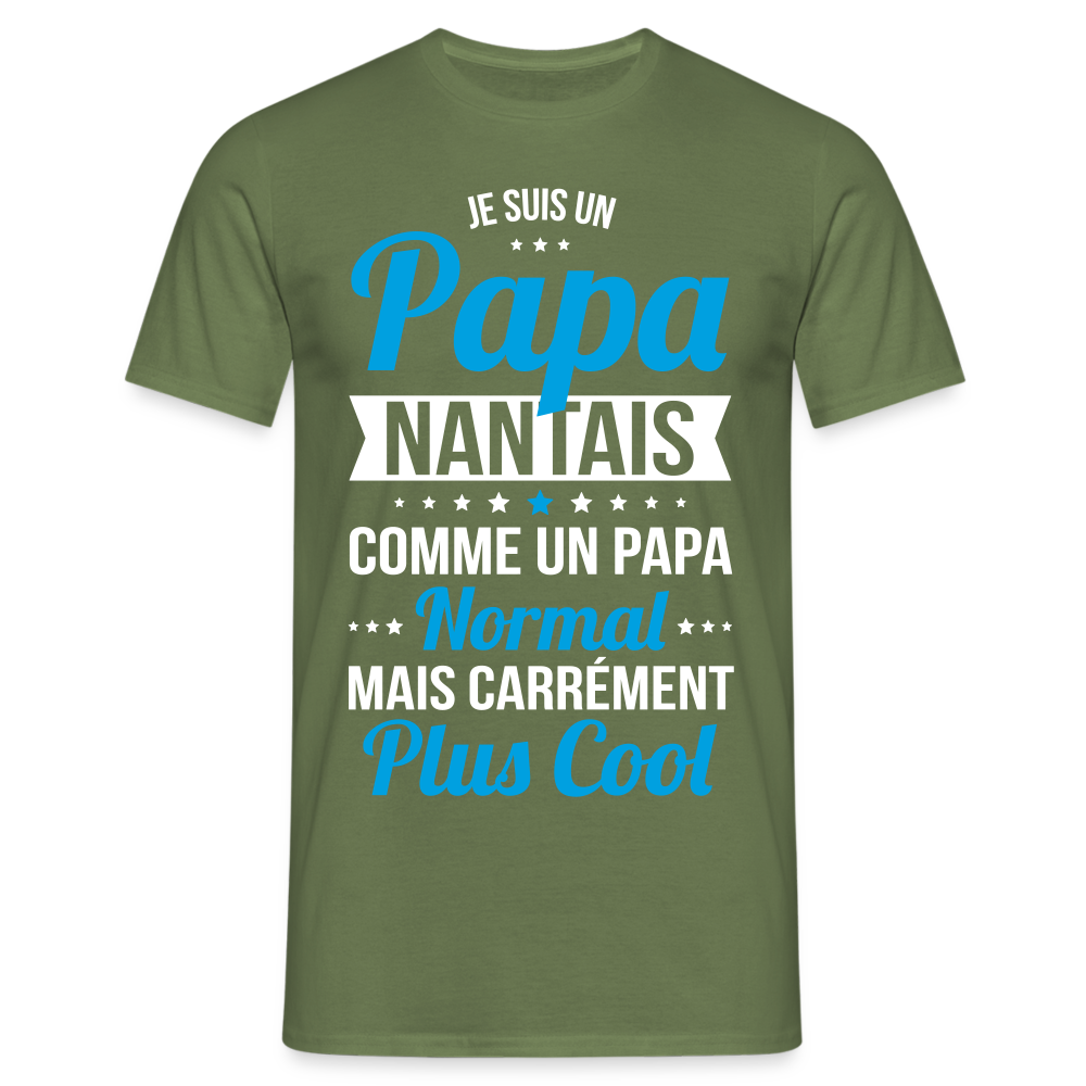 T-shirt Homme - Papa Nantais Plus Cool - vert militaire