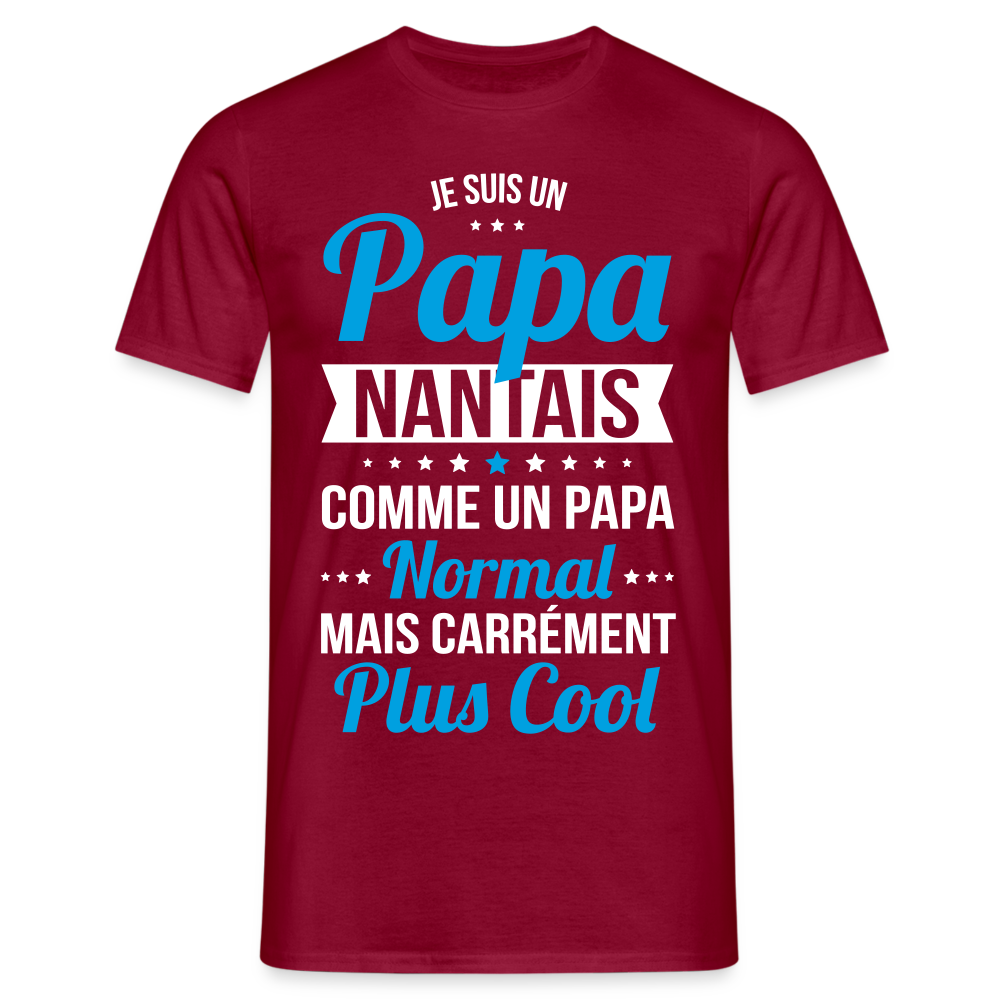 T-shirt Homme - Papa Nantais Plus Cool - rouge brique