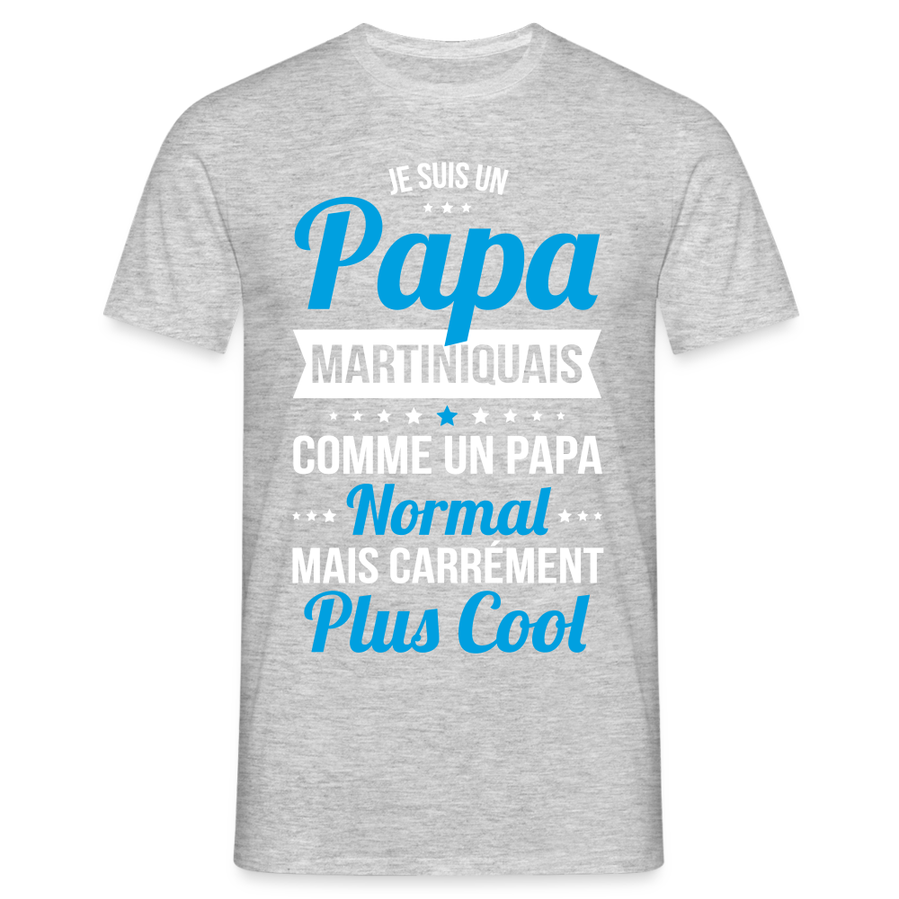 T-shirt Homme - Papa Martiniquais Plus Cool - gris chiné