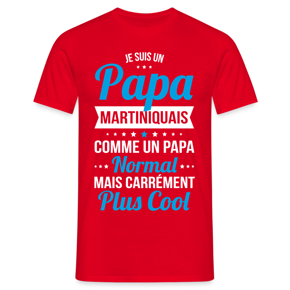 T-shirt Homme - Papa Martiniquais Plus Cool - rouge