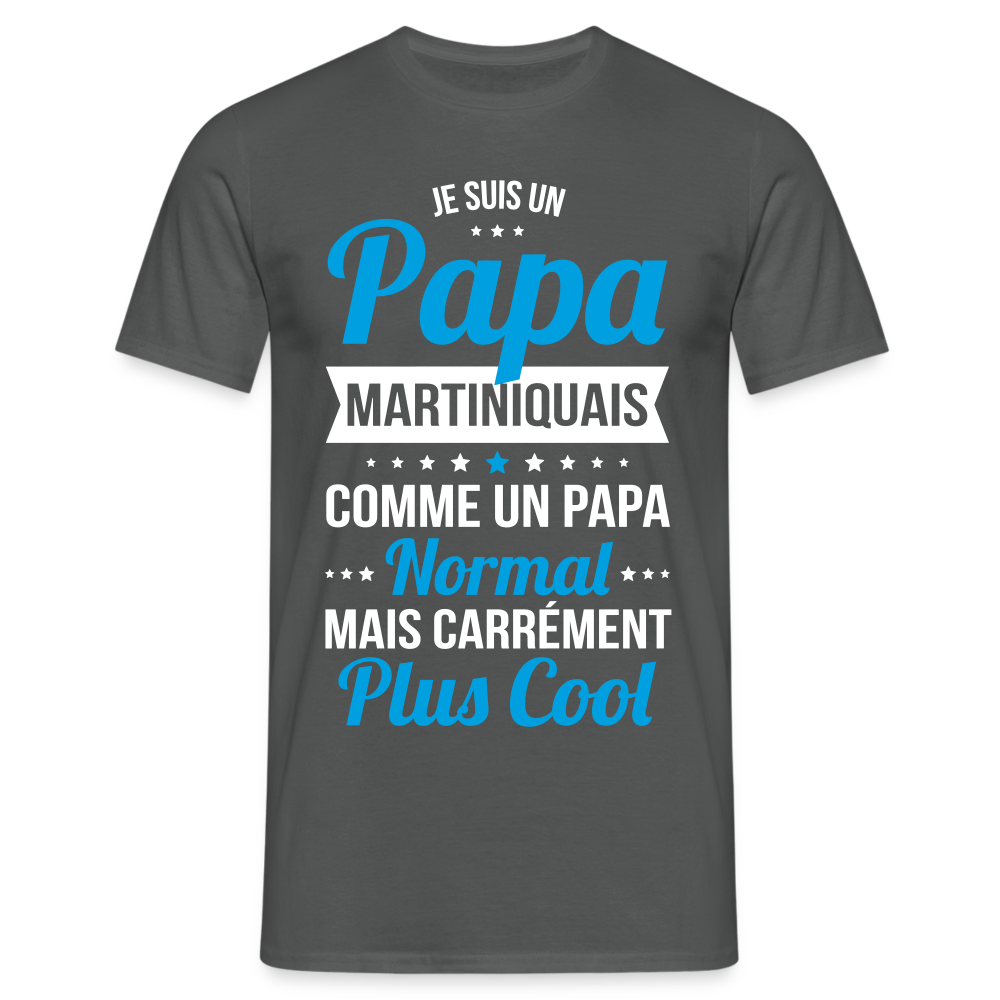 T-shirt Homme - Papa Martiniquais Plus Cool - charbon