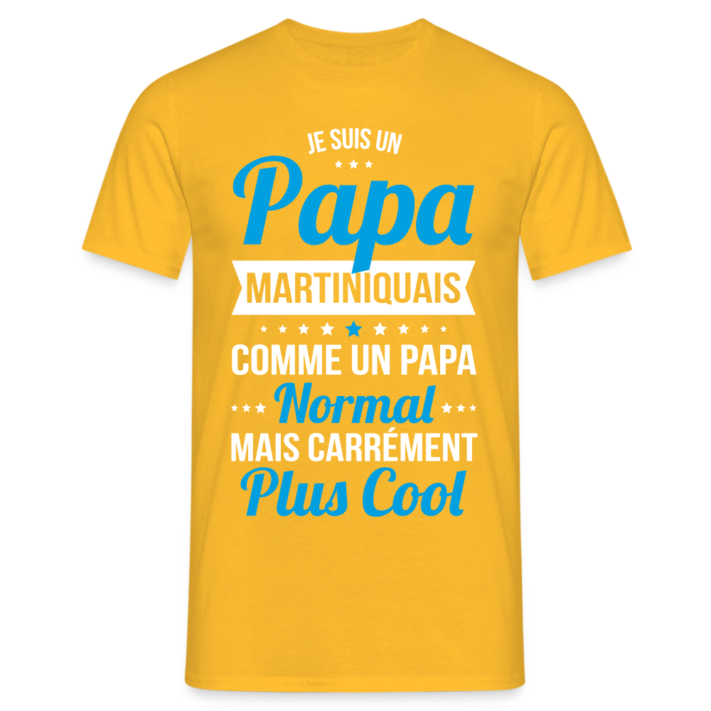 T-shirt Homme - Papa Martiniquais Plus Cool - jaune