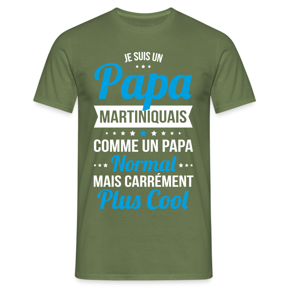 T-shirt Homme - Papa Martiniquais Plus Cool - vert militaire