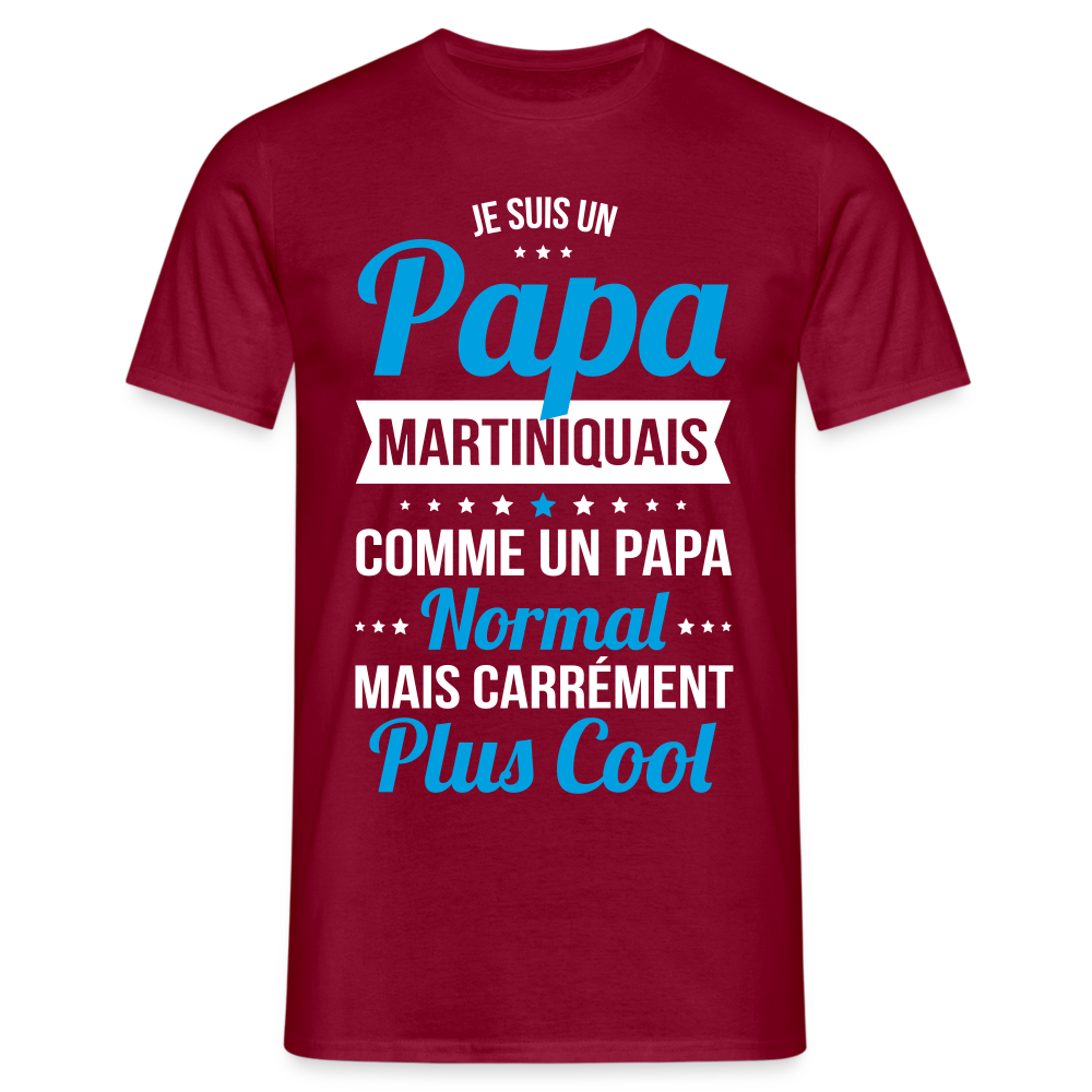 T-shirt Homme - Papa Martiniquais Plus Cool - rouge brique