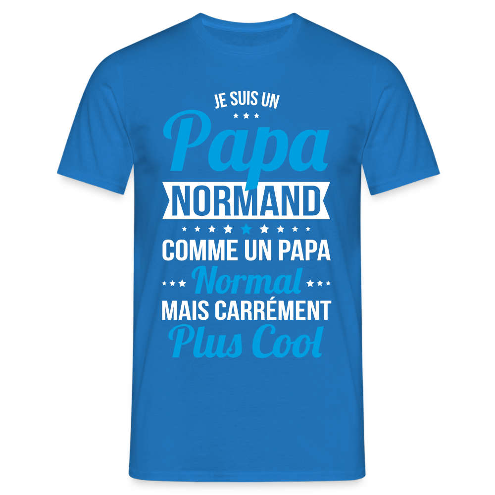 T-shirt Homme - Papa Normand Plus Cool - bleu royal