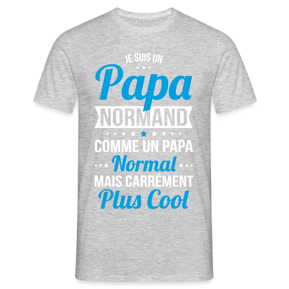 T-shirt Homme - Papa Normand Plus Cool - gris chiné