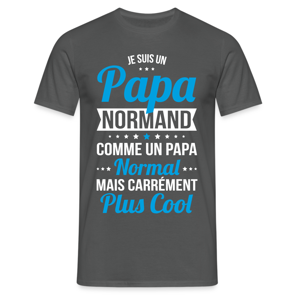 T-shirt Homme - Papa Normand Plus Cool - charbon