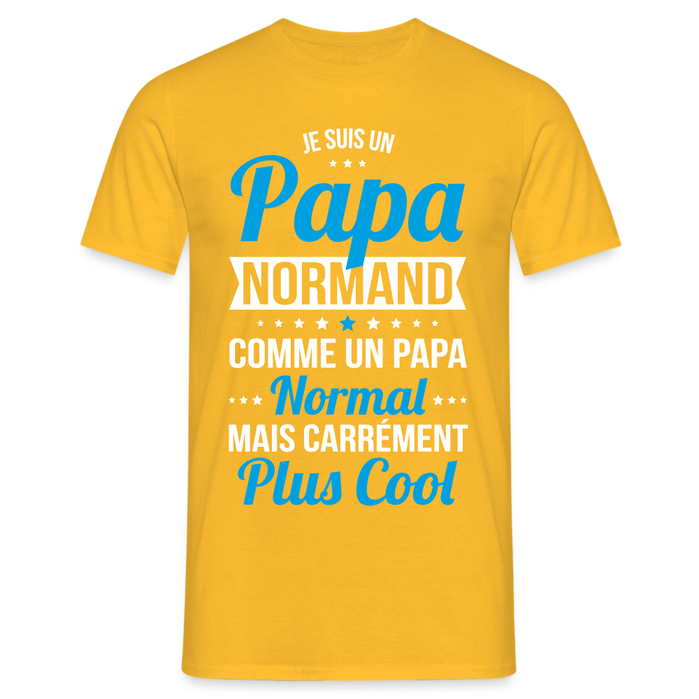 T-shirt Homme - Papa Normand Plus Cool - jaune