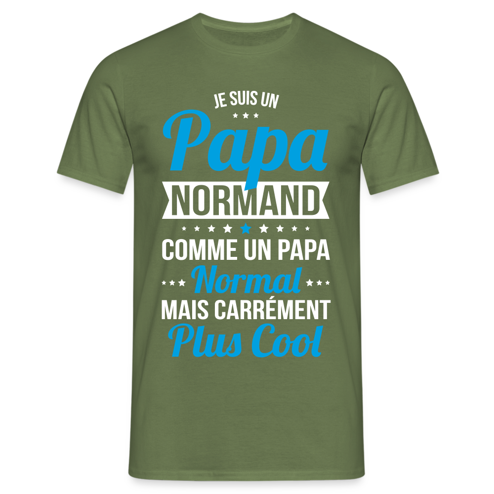 T-shirt Homme - Papa Normand Plus Cool - vert militaire