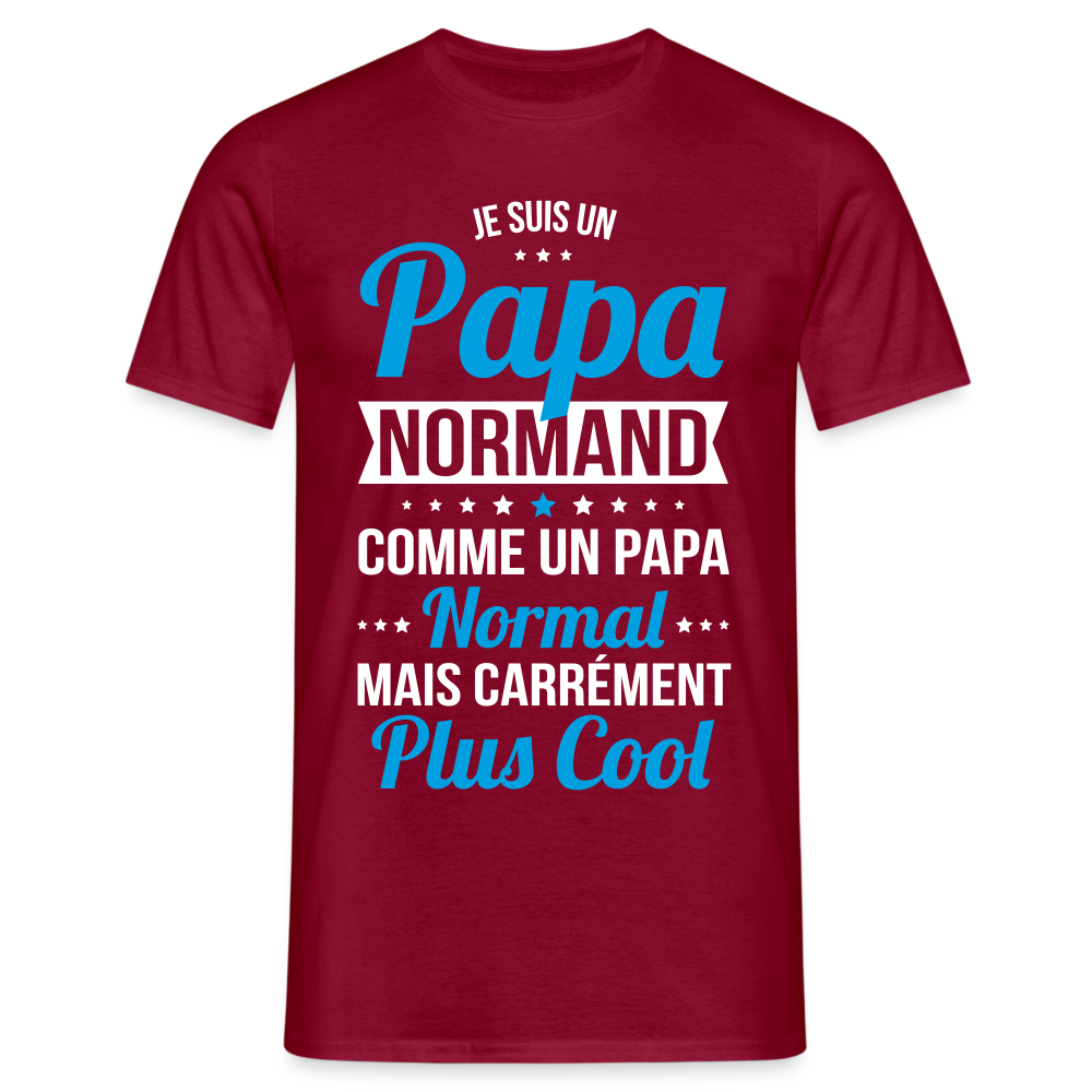 T-shirt Homme - Papa Normand Plus Cool - rouge brique