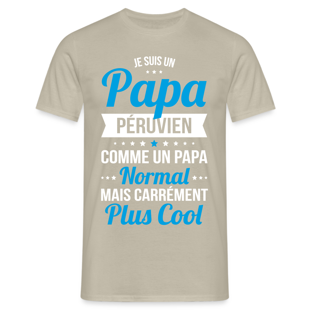 T-shirt Homme - Papa Péruvien Plus Cool - beige sable