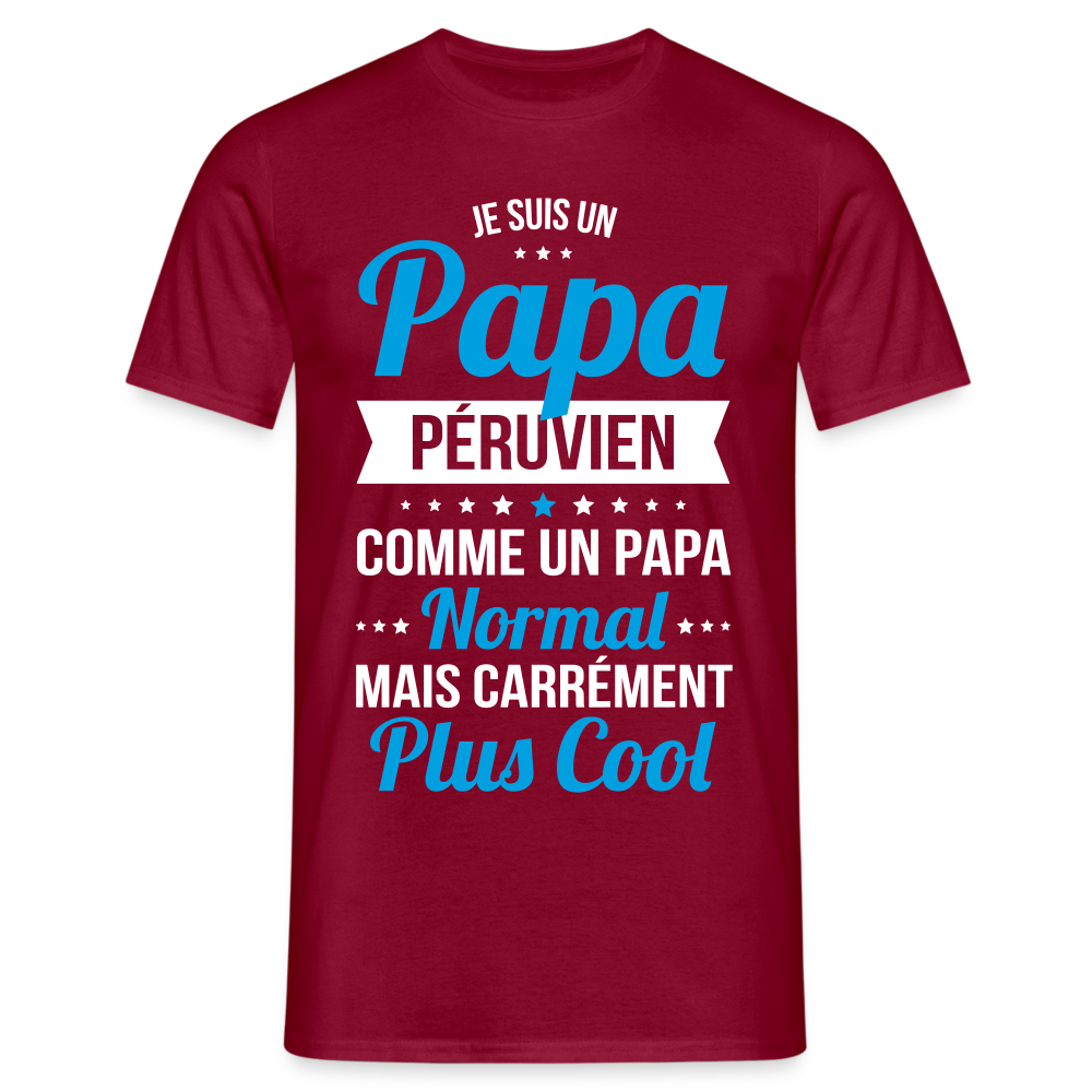 T-shirt Homme - Papa Péruvien Plus Cool - rouge brique