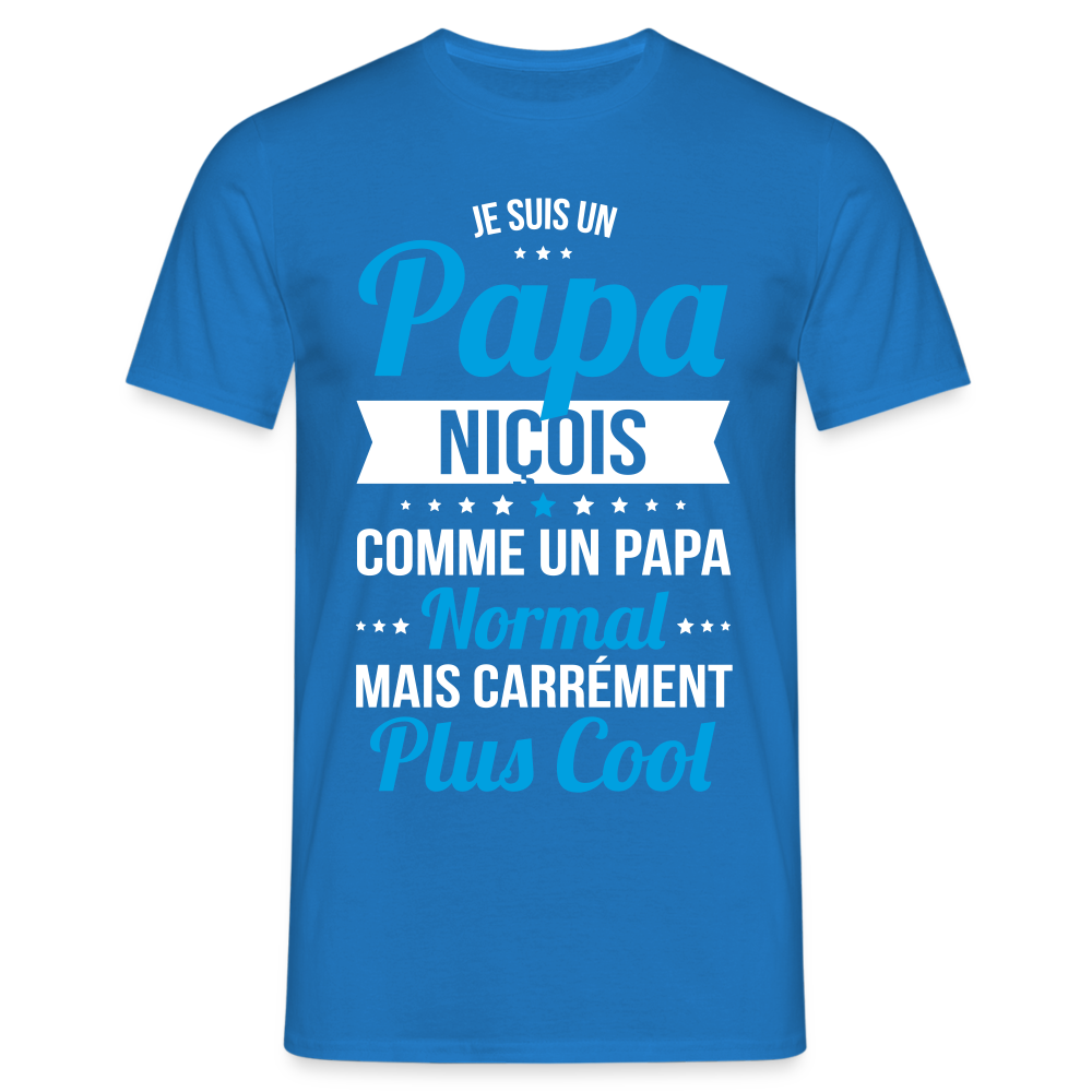 T-shirt Homme - Papa Niçois Plus Cool - bleu royal