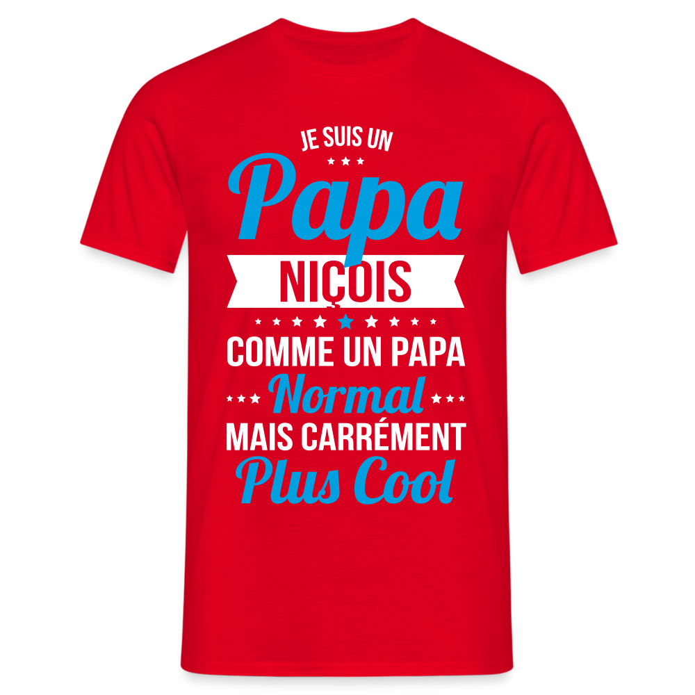 T-shirt Homme - Papa Niçois Plus Cool - rouge