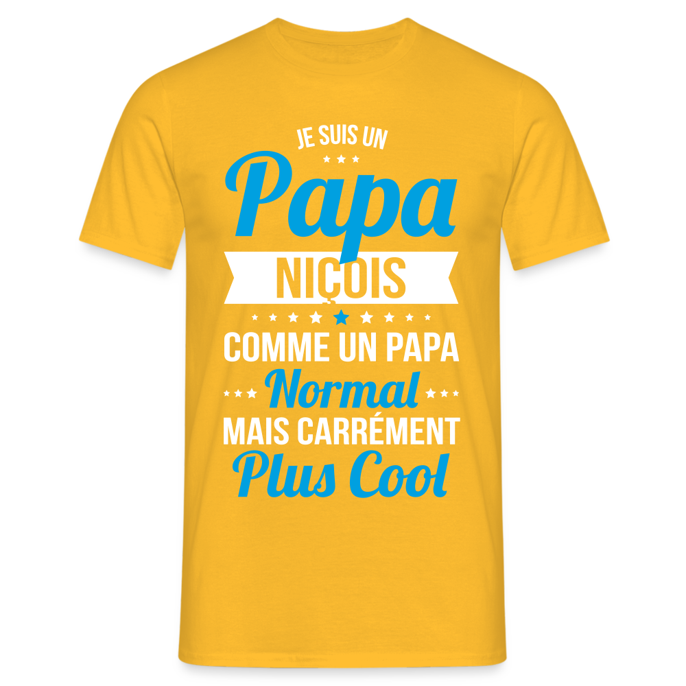 T-shirt Homme - Papa Niçois Plus Cool - jaune