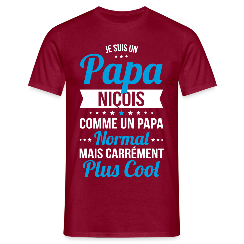 T-shirt Homme - Papa Niçois Plus Cool - rouge brique