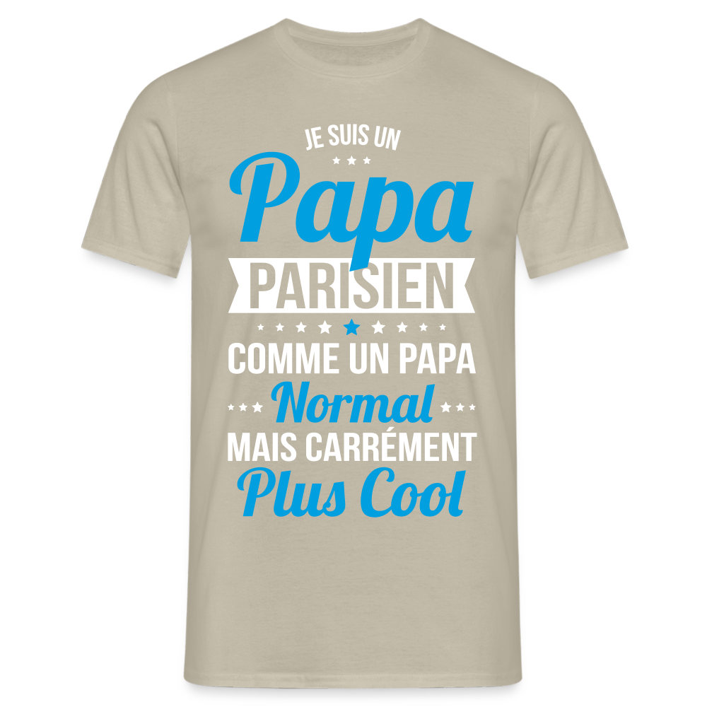 T-shirt Homme - Papa Parisien Plus Cool - beige sable