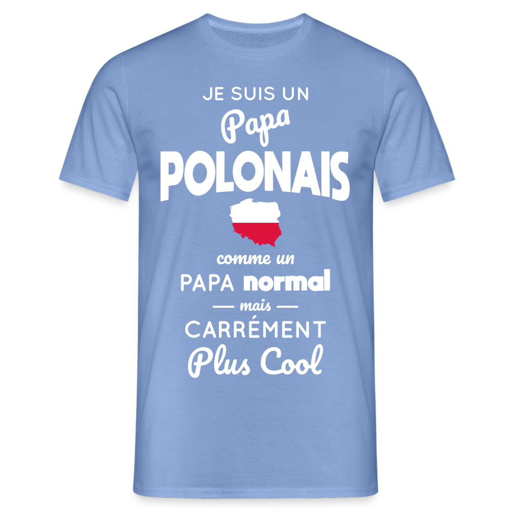 T-shirt Homme - Papa Polonais Plus Cool - carolina blue