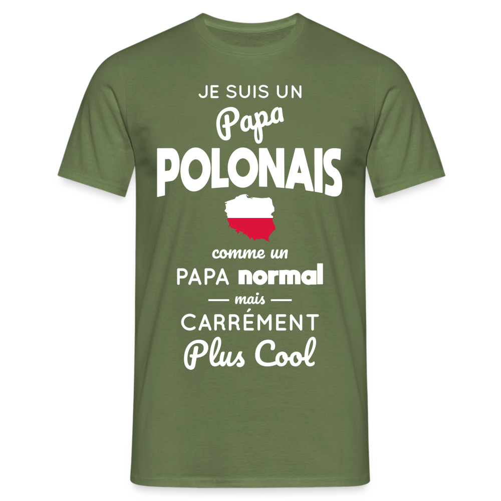 T-shirt Homme - Papa Polonais Plus Cool - vert militaire