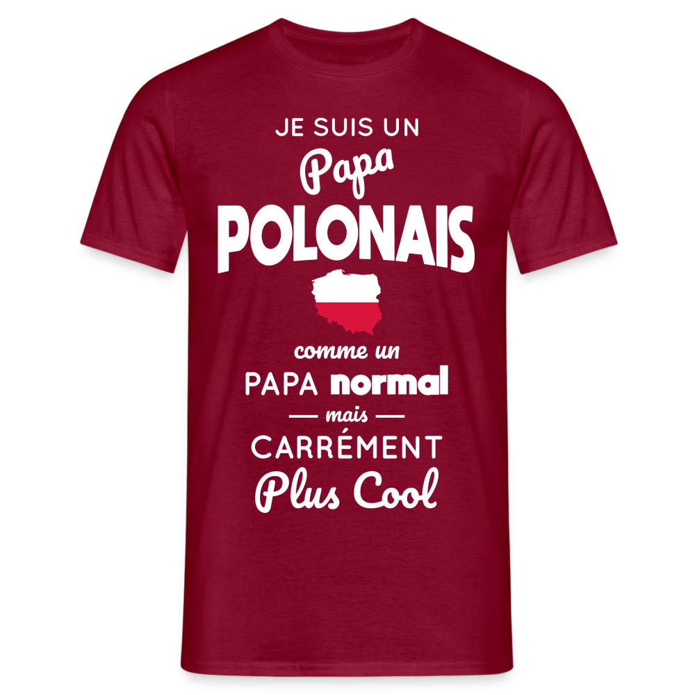 T-shirt Homme - Papa Polonais Plus Cool - rouge brique