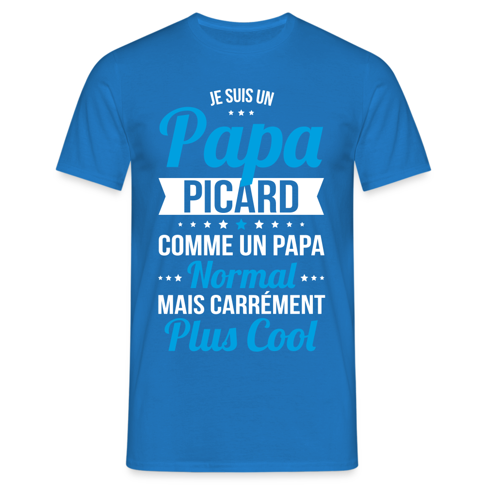 T-shirt Homme - Papa Picard Plus Cool - bleu royal