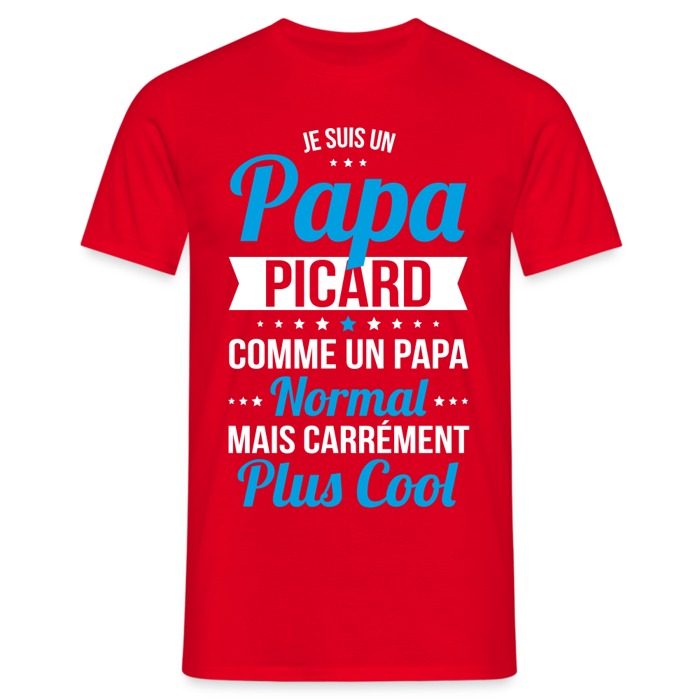 T-shirt Homme - Papa Picard Plus Cool - rouge