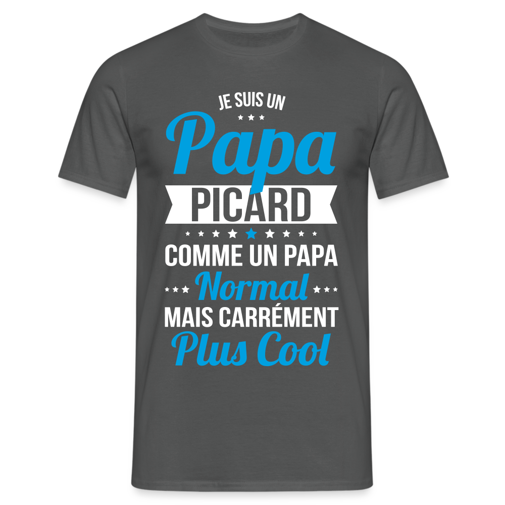 T-shirt Homme - Papa Picard Plus Cool - charbon