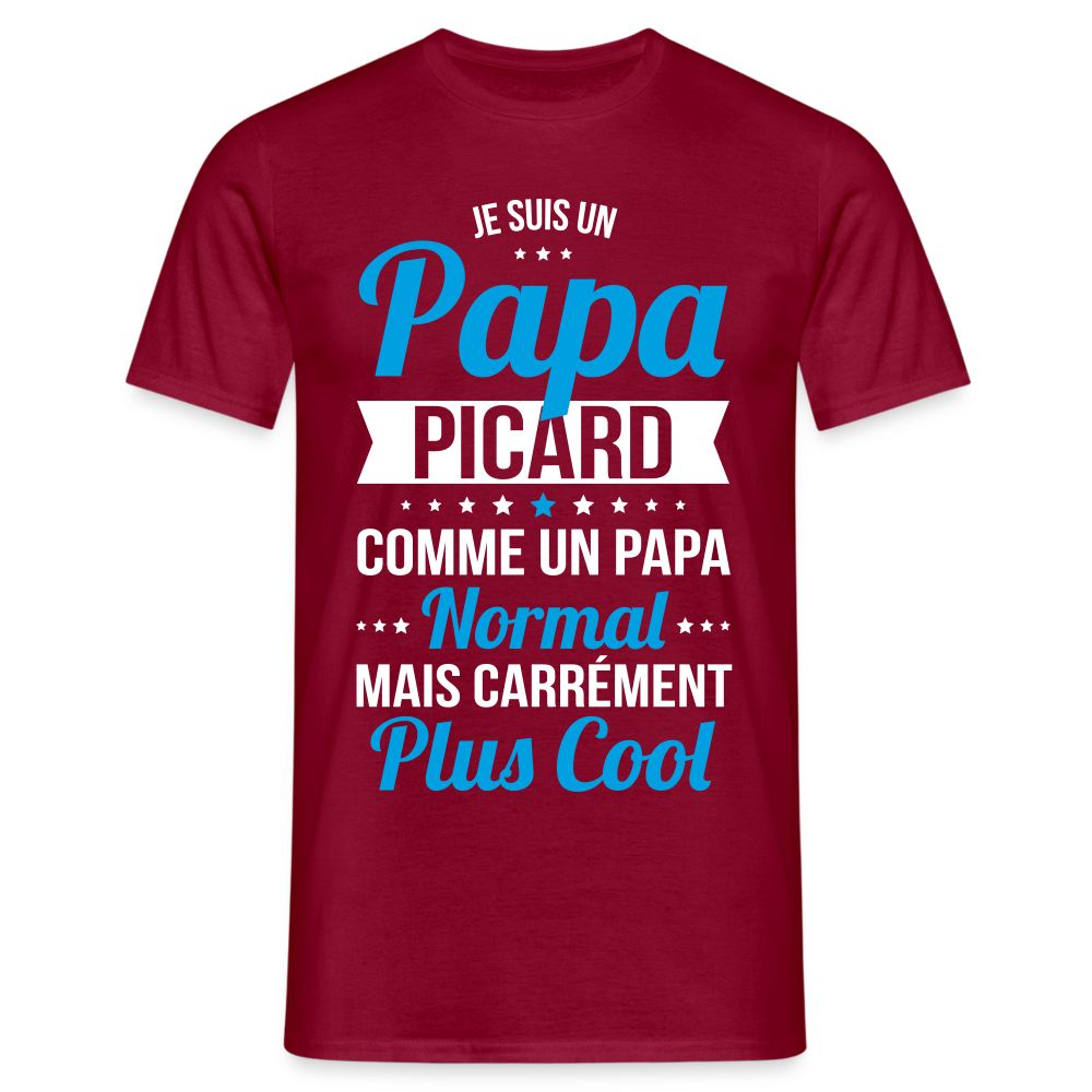 T-shirt Homme - Papa Picard Plus Cool - rouge brique