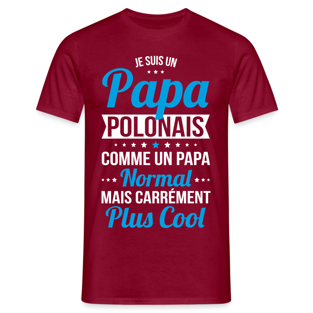 T-shirt Homme - Papa Polonais Plus Cool - rouge brique