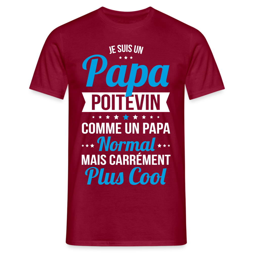 T-shirt Homme - Papa Poitevin Plus Cool - rouge brique