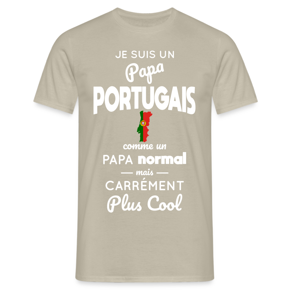 T-shirt Homme - Papa Portugais Plus Cool - beige sable