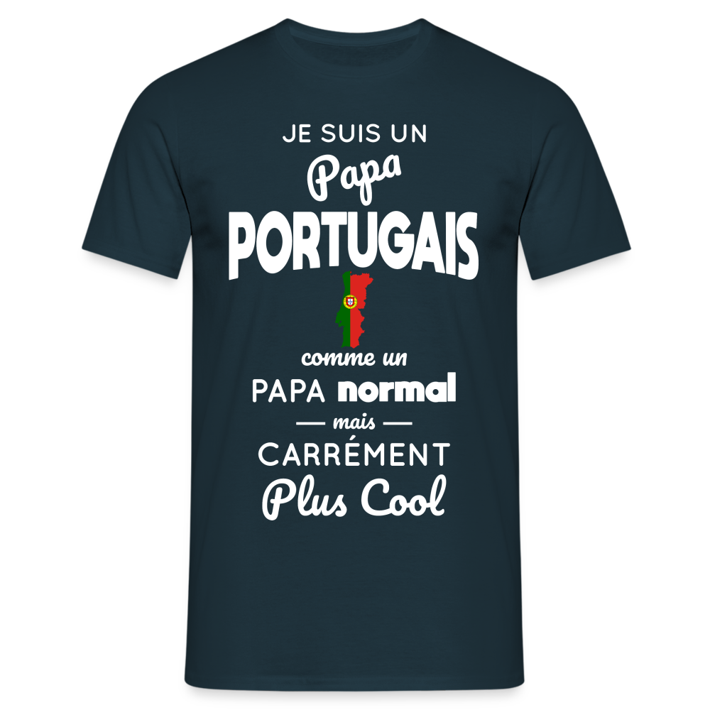 T-shirt Homme - Papa Portugais Plus Cool - marine