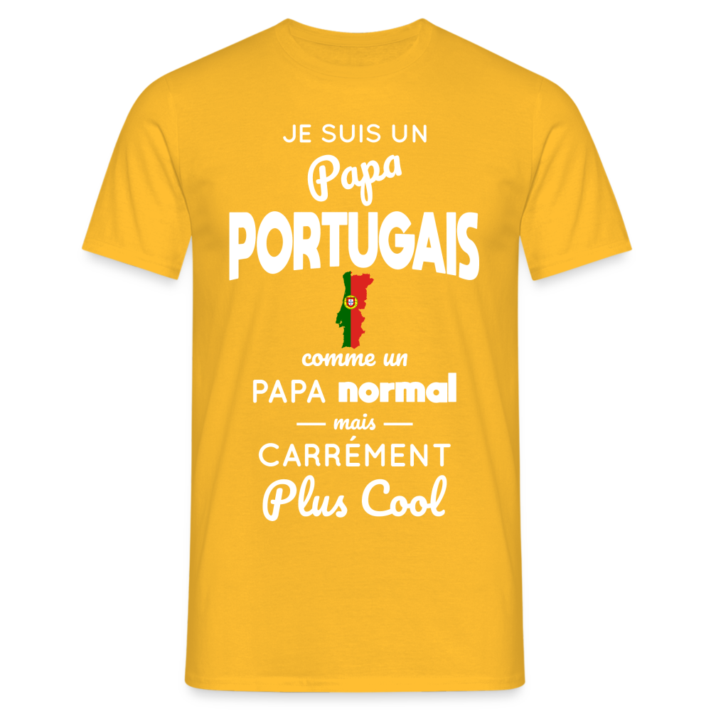 T-shirt Homme - Papa Portugais Plus Cool - jaune