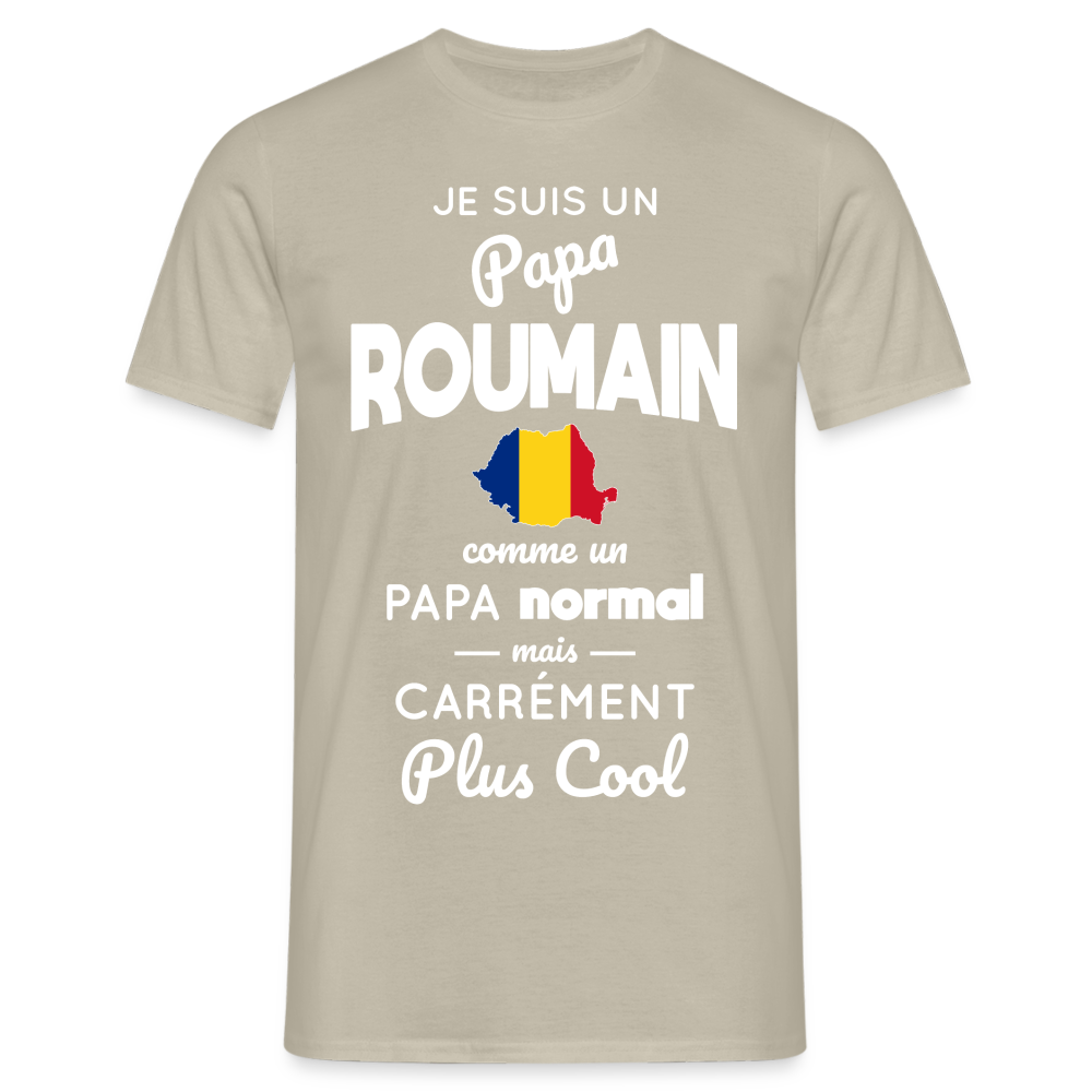 T-shirt Homme - Papa Roumain Plus Cool - beige sable