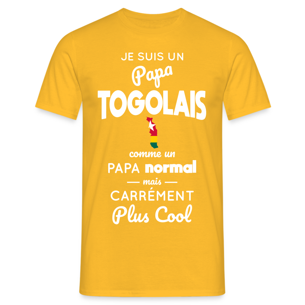 T-shirt Homme - Papa Togolais Plus Cool - jaune