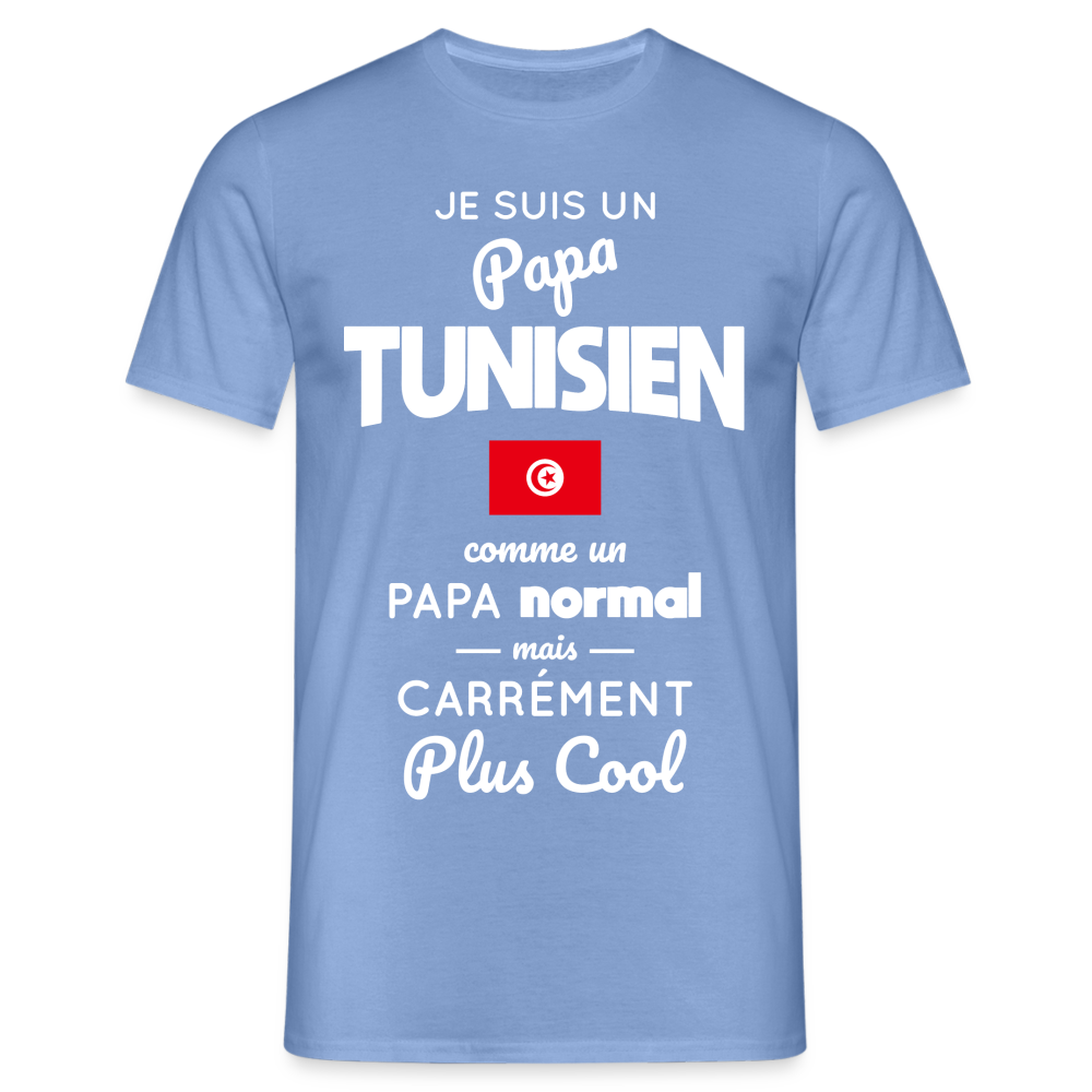 T-shirt Homme - Papa Tunisien Plus Cool - carolina blue