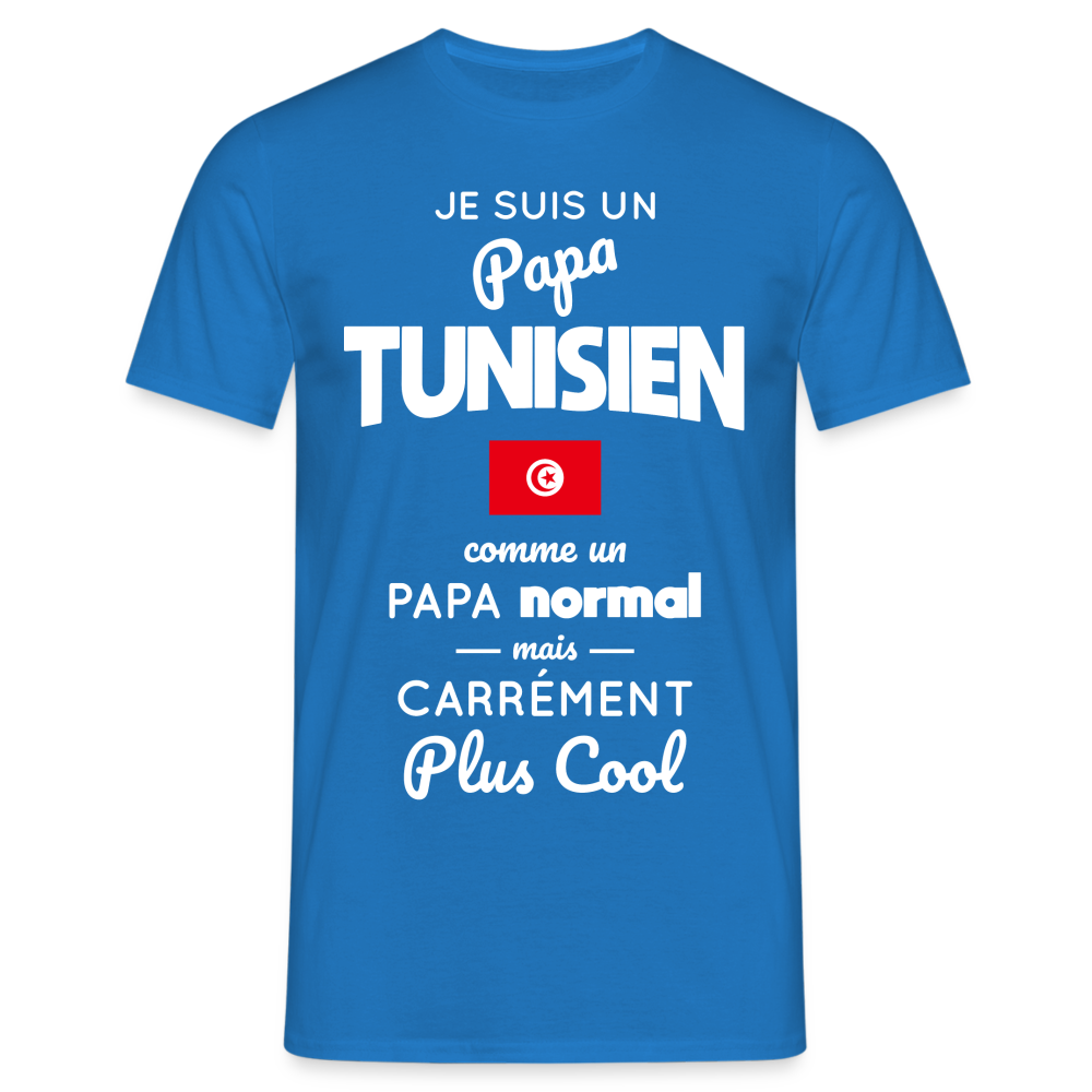 T-shirt Homme - Papa Tunisien Plus Cool - bleu royal