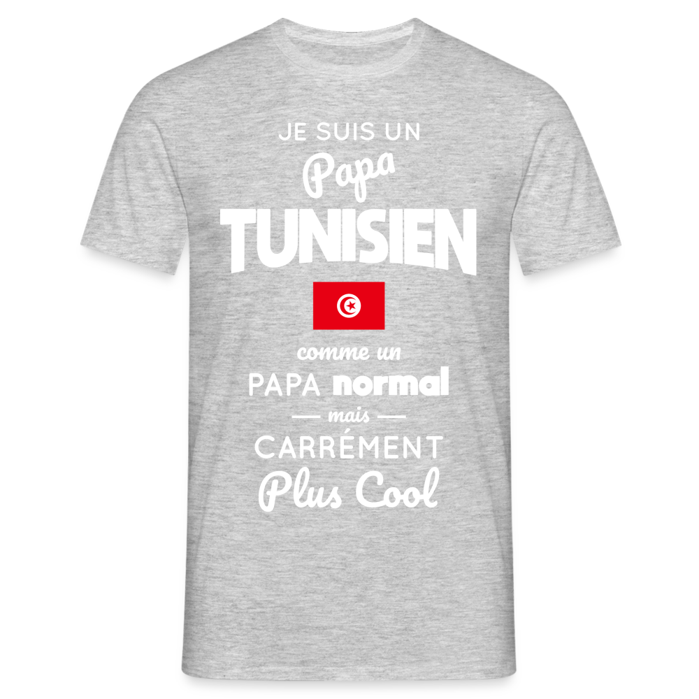 T-shirt Homme - Papa Tunisien Plus Cool - gris chiné