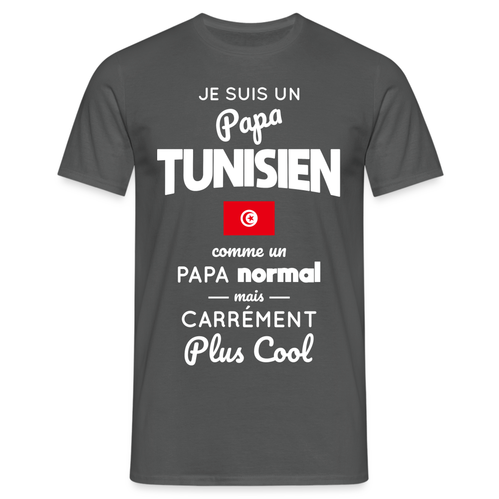 T-shirt Homme - Papa Tunisien Plus Cool - charbon