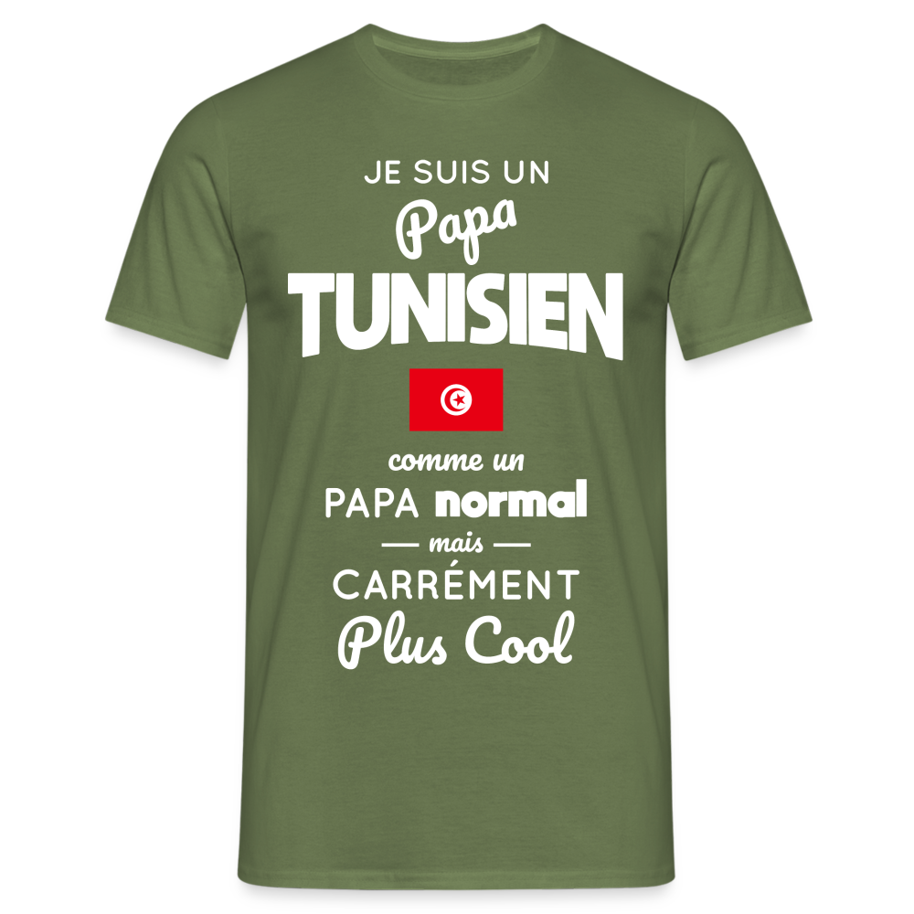 T-shirt Homme - Papa Tunisien Plus Cool - vert militaire