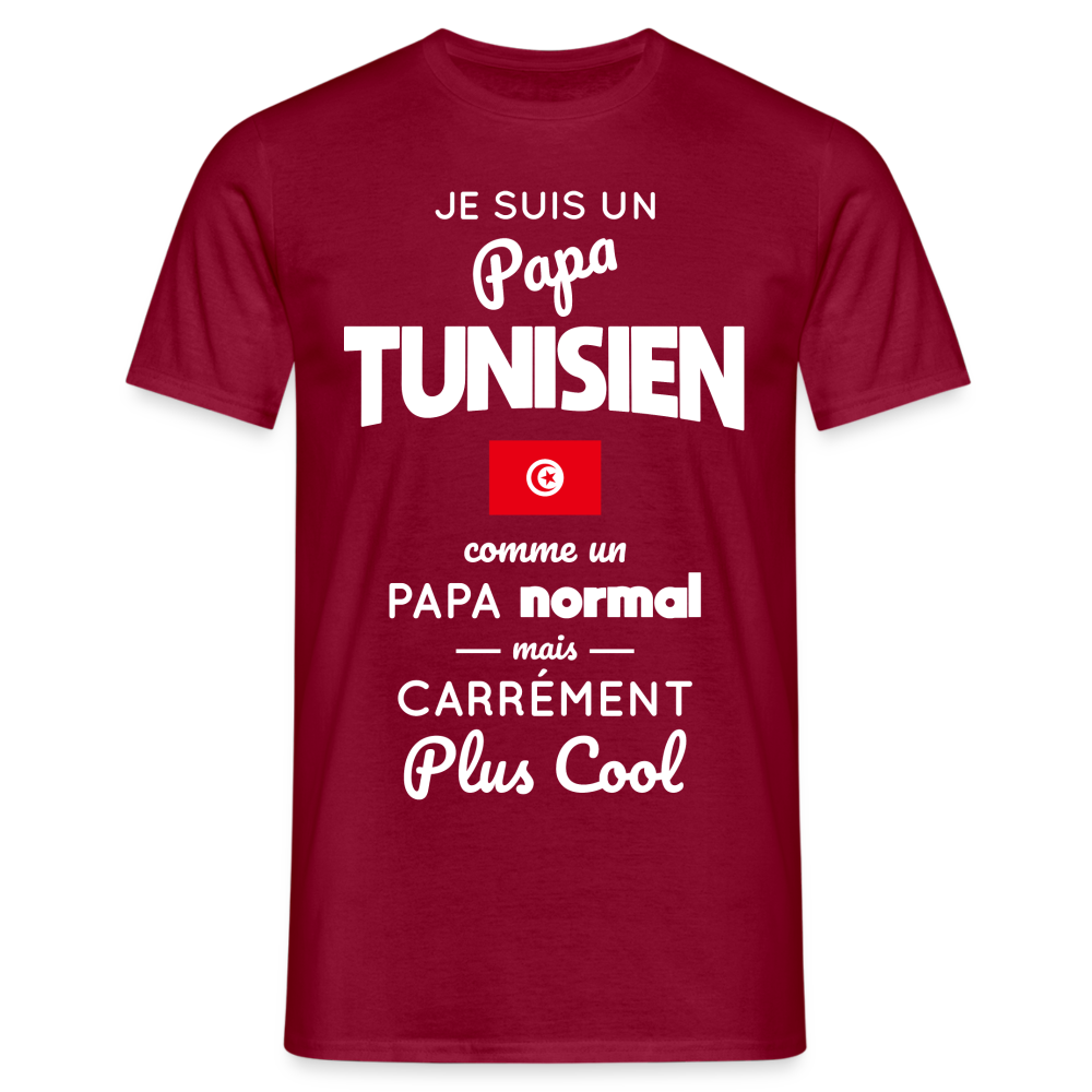 T-shirt Homme - Papa Tunisien Plus Cool - rouge brique