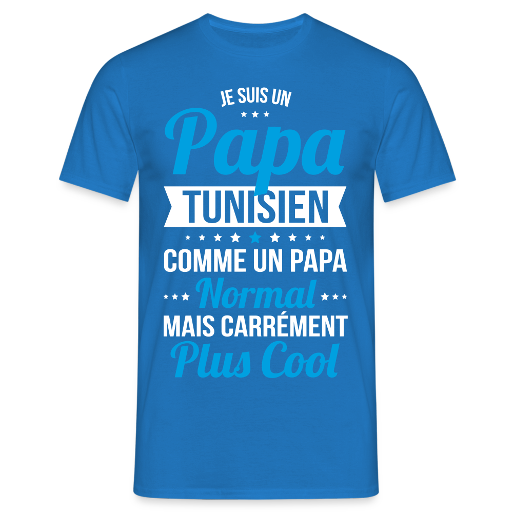 T-shirt Homme - Papa Tunisien Plus Cool - bleu royal