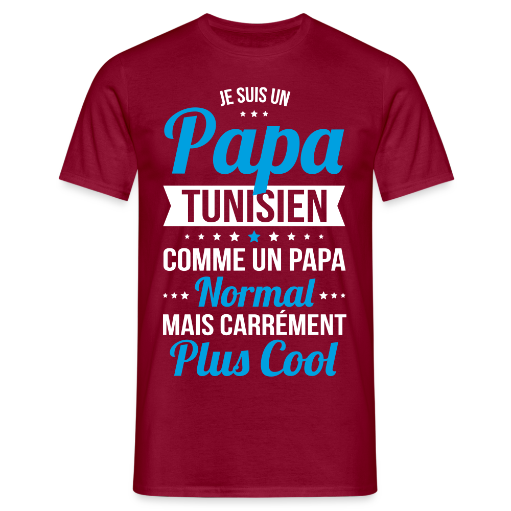 T-shirt Homme - Papa Tunisien Plus Cool - rouge brique