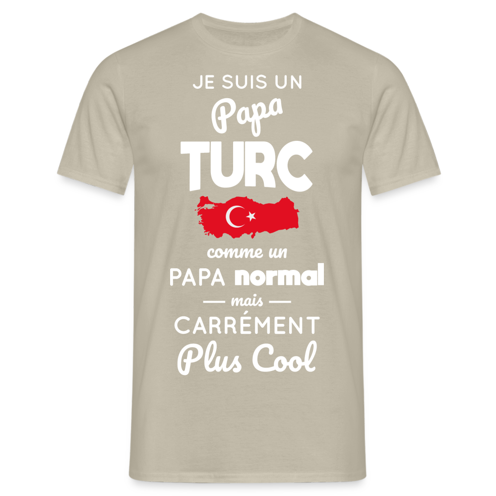 T-shirt Homme - Papa Turc Plus Cool - beige sable