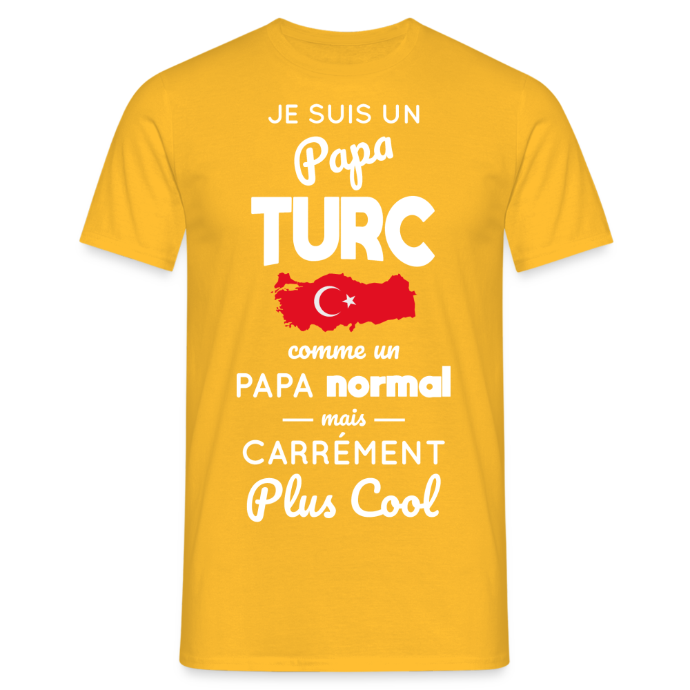 T-shirt Homme - Papa Turc Plus Cool - jaune