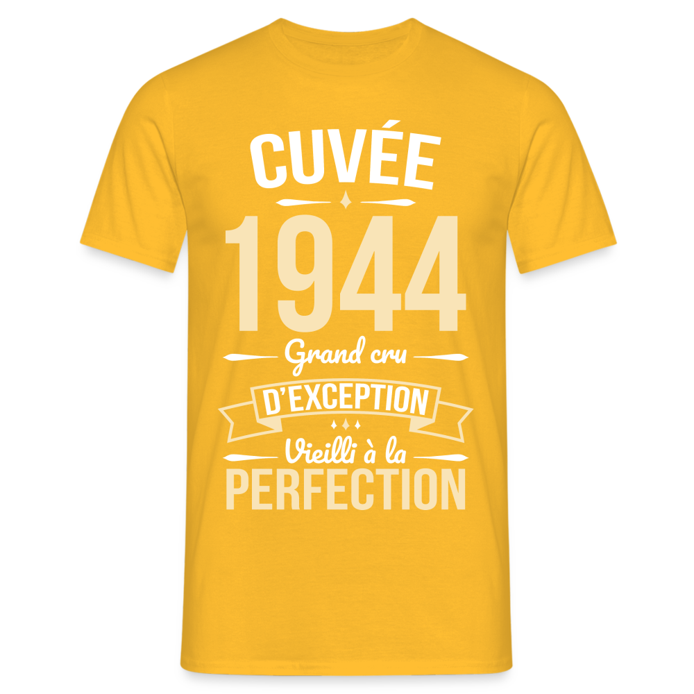 T-shirt Homme - Anniversaire 80 Ans - Cuvée 1944 - jaune