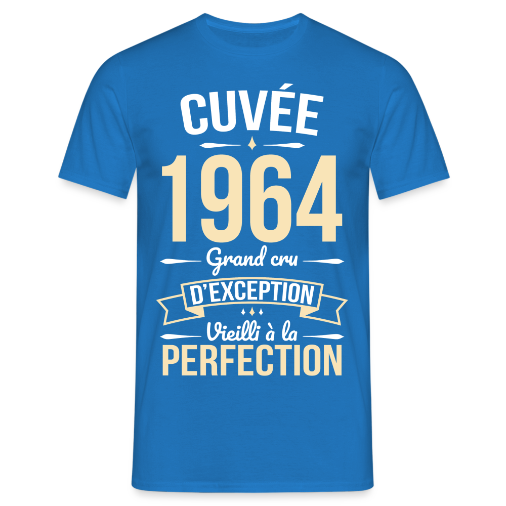 T-shirt Homme - Anniversaire 60 Ans - Cuvée 1964 - bleu royal