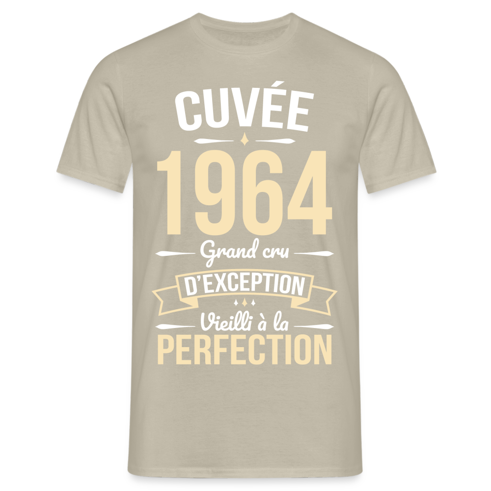 T-shirt Homme - Anniversaire 60 Ans - Cuvée 1964 - beige sable