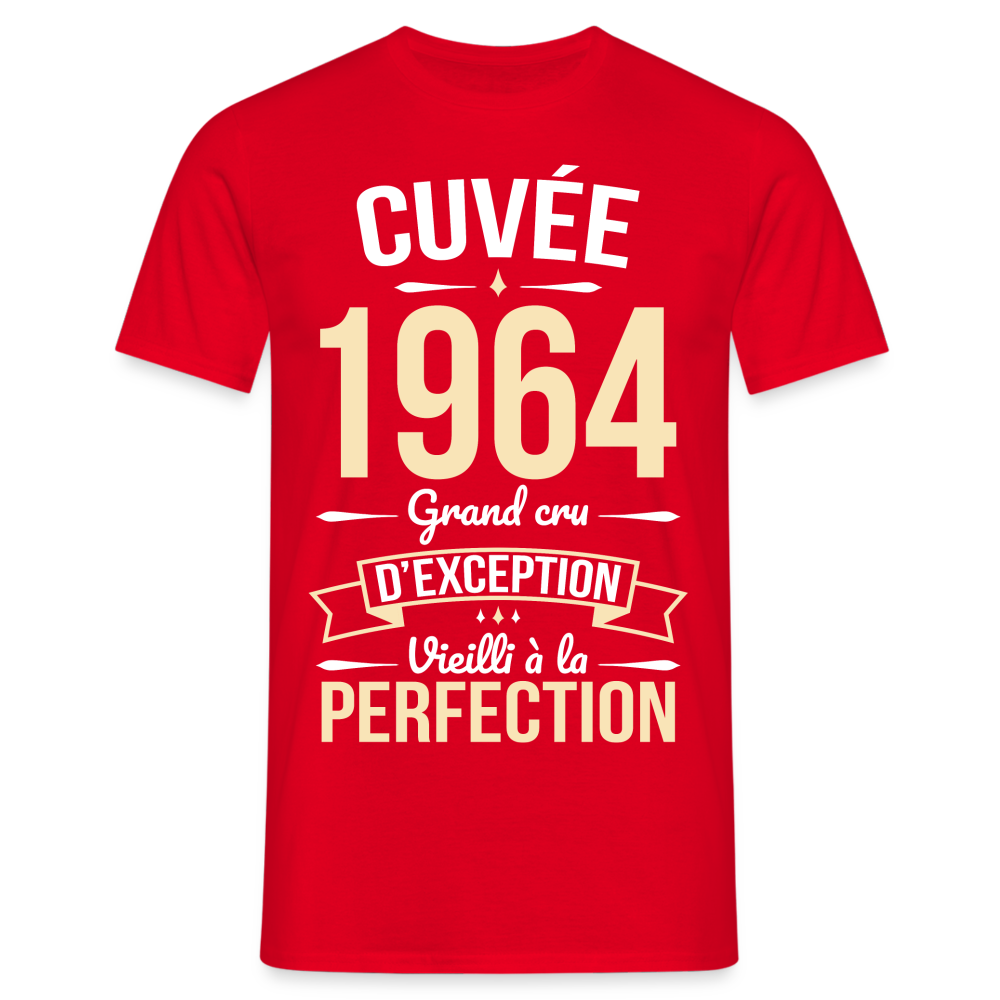 T-shirt Homme - Anniversaire 60 Ans - Cuvée 1964 - rouge